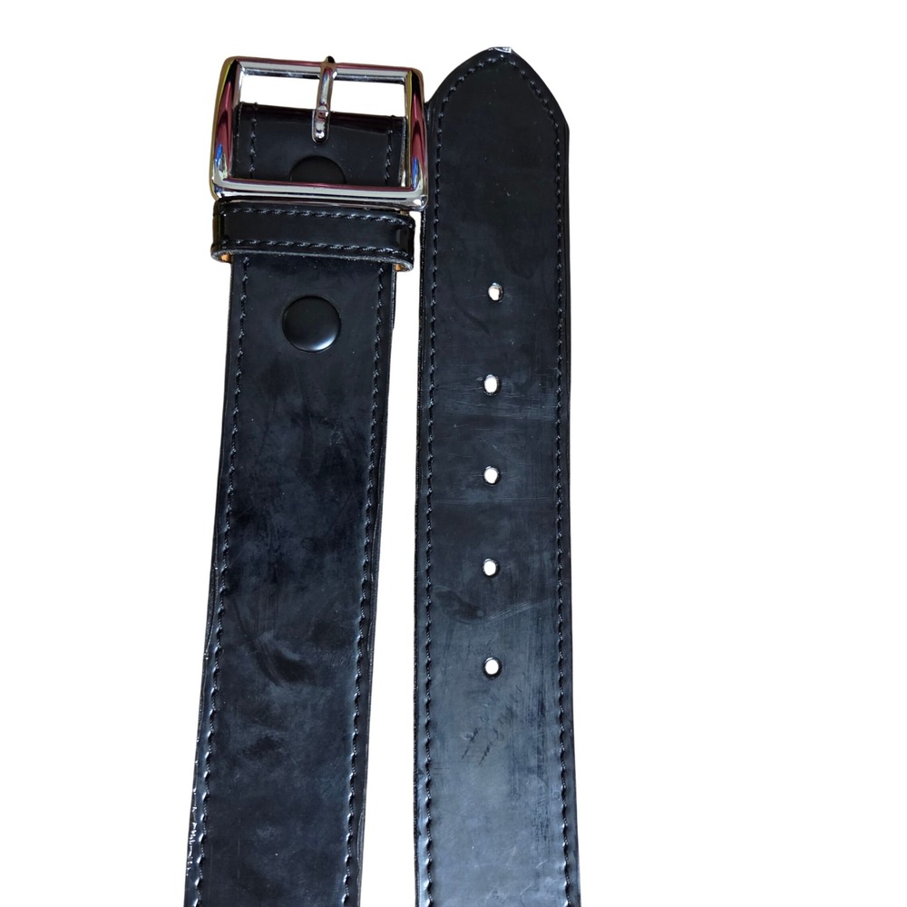 Dutyman 1631 Mens Full Grain Leather Duty Belt 34 Silver Buckle Utility Work